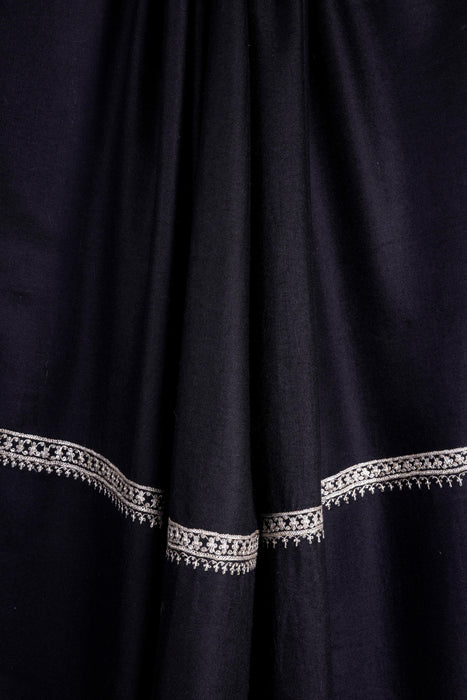 3 yard Black Base With Tilla Embroidery Pashmina Shawl