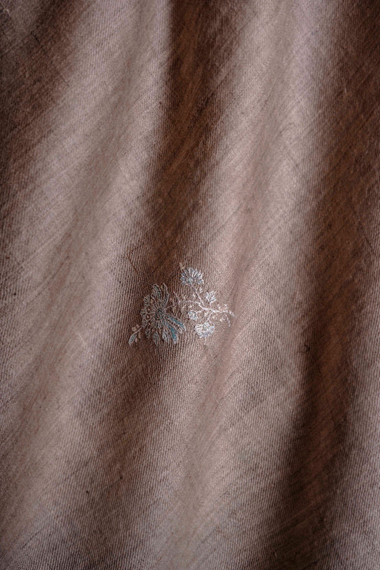 2.5 Yard Natural Base Pashmina Border Embroidery Shawl
