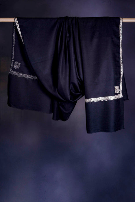 3 yard Black Base With Tilla Embroidery Pashmina Shawl