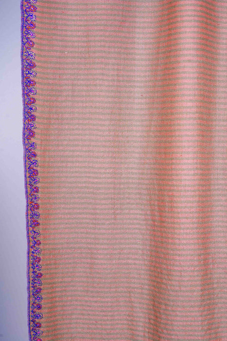 Red stripe Border Embroidery Cashmere Pashmina Shawl
