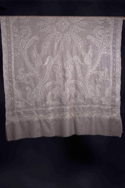 2.5 Yard Natural Colour Base With Tilla Embroidery Pashmina Shawl