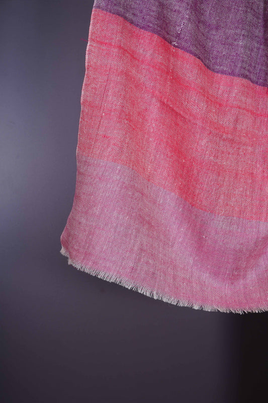 Asymmetrical Big stripe handmade Cashmere Pashmina Scarf