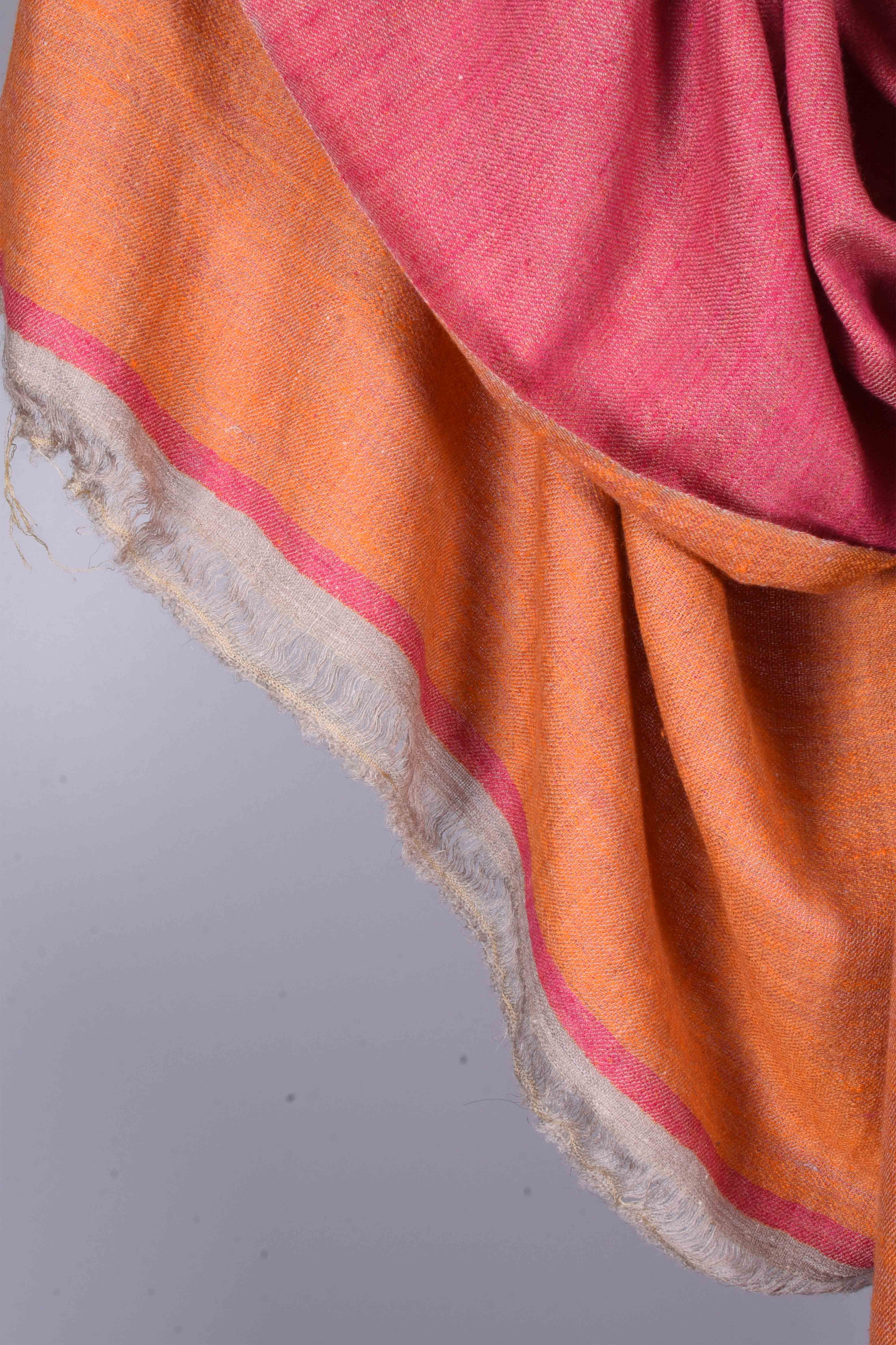 Reversible Pink & Orange Cashmere Pashmina Scarf
