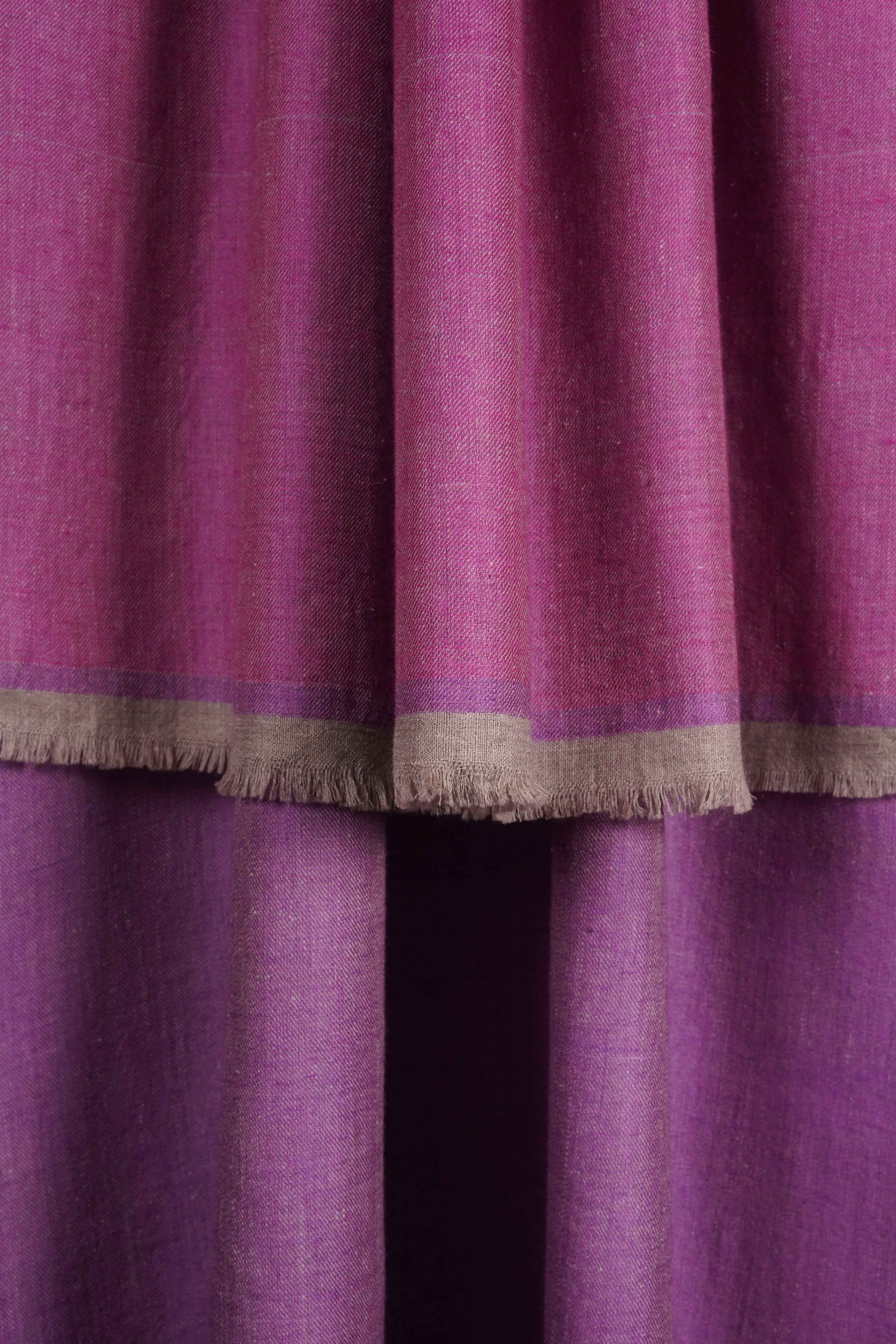 Reversible Pink and Lilac Handwoven Cashmere Pashmina Shawl