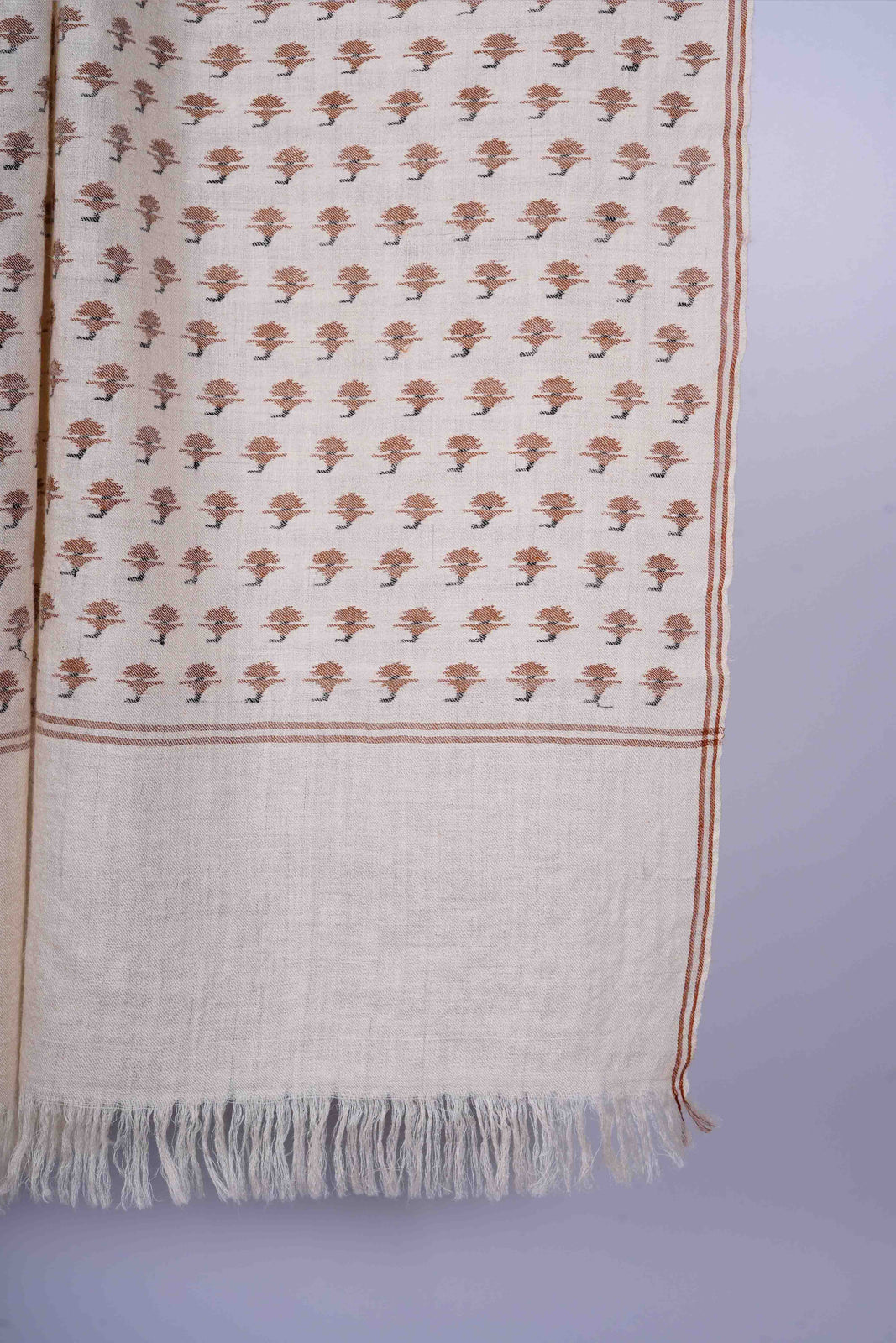 Ivory Kani Buteh Pashmina Shawl