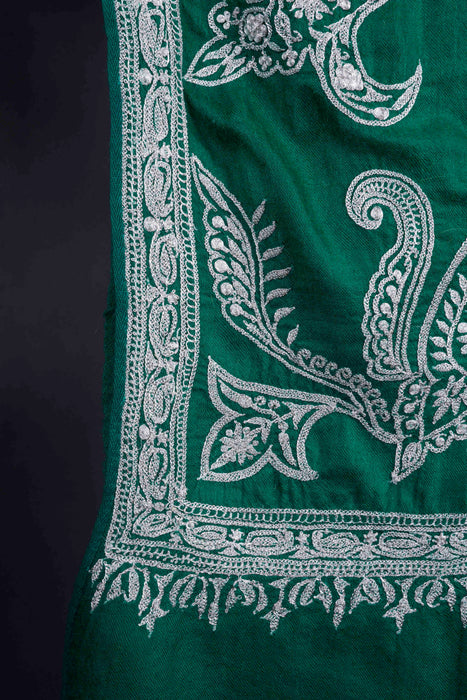Green Tilla Embroidery Pashmina Shawl