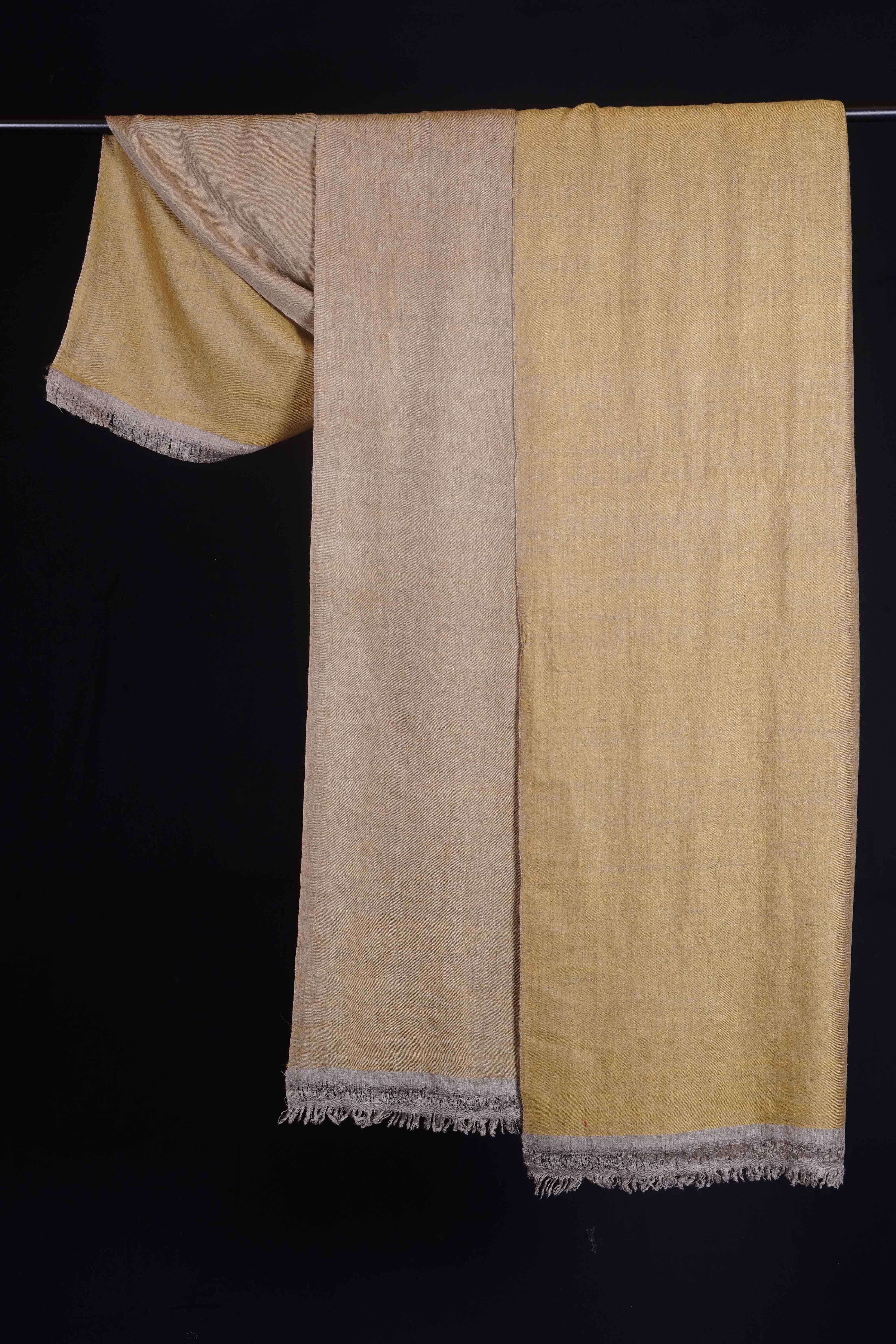 Reversible Golden Handwoven Cashmere Pashmina Shawl