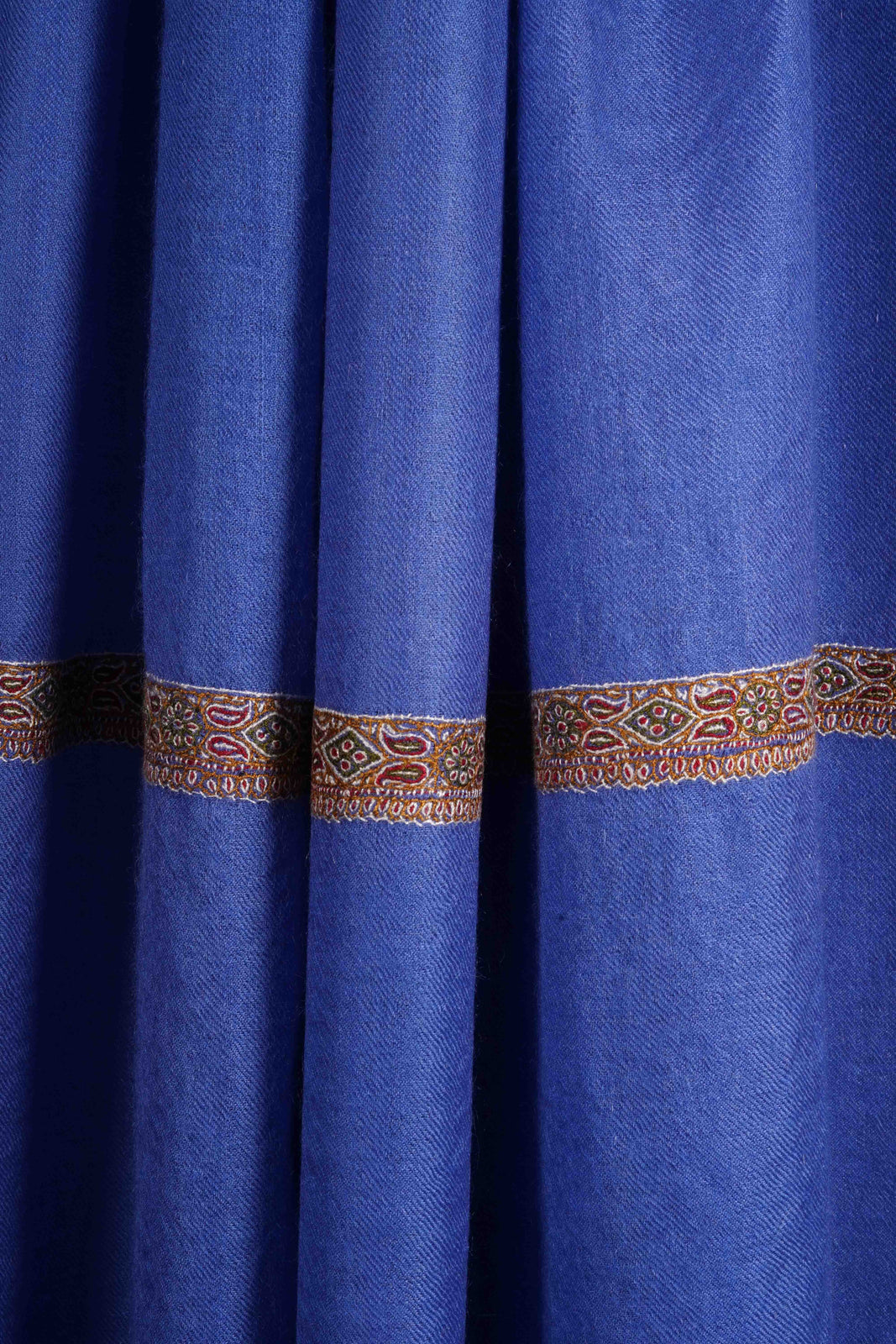 Blue Border Embroidery Cashmere Pashmina Shawl