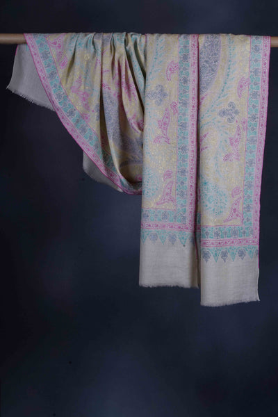 Multi-color Jamawar Embroidery Cashmere Pashmina Shawl