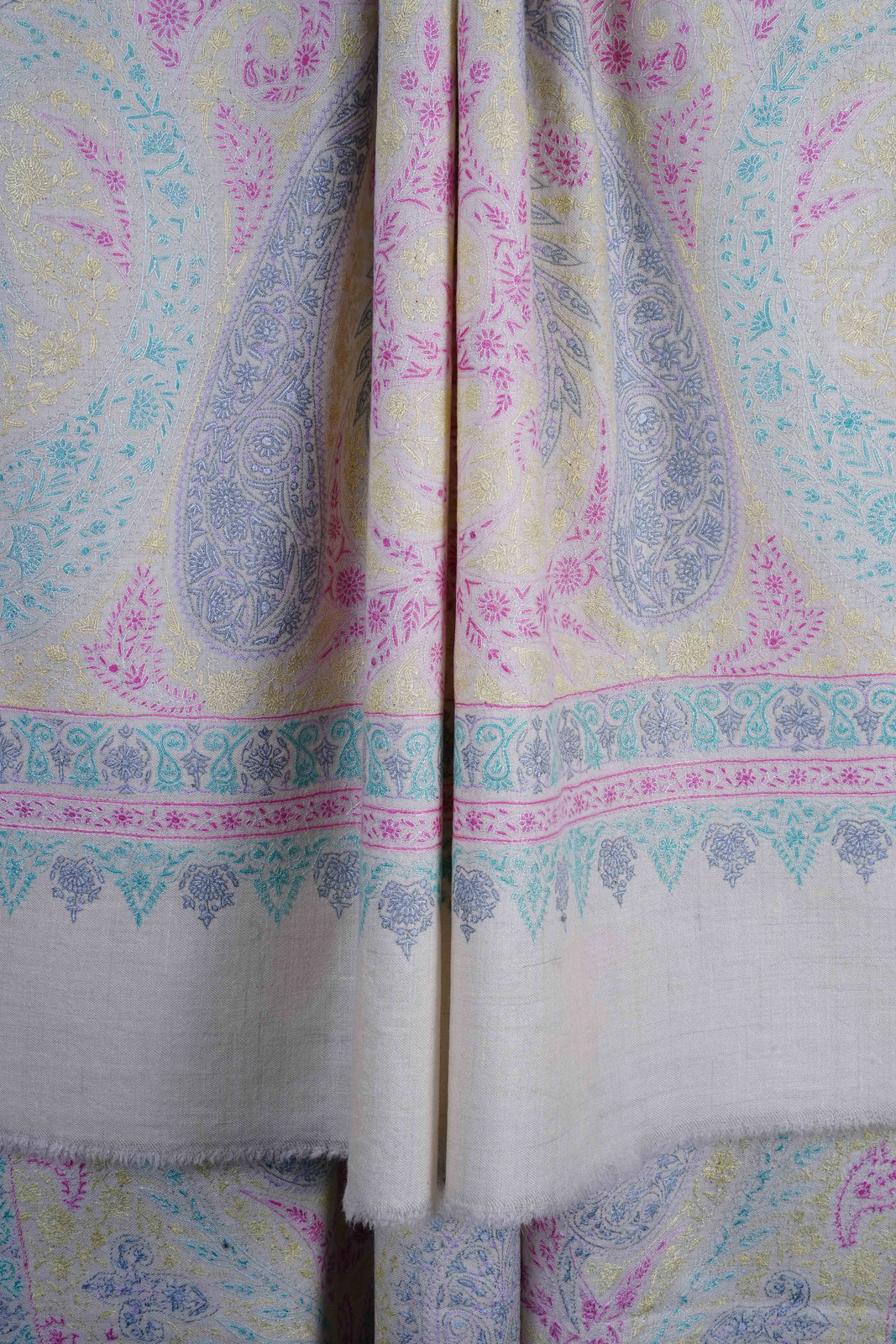 Multi-color Jamawar Embroidery Cashmere Pashmina Shawl