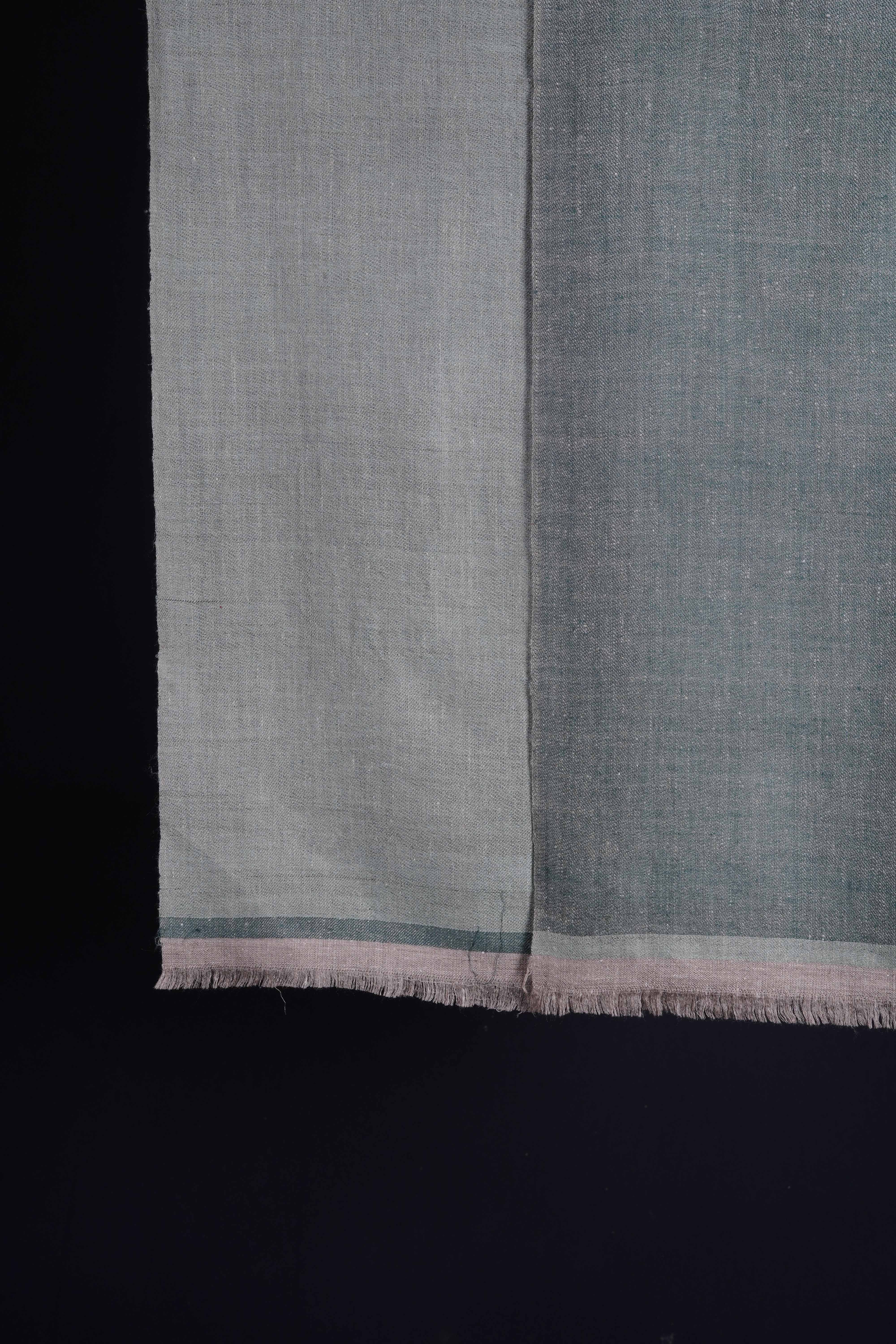 Reversible Emerald and Light Green Handwoven Cashmere Pashmina Shawl