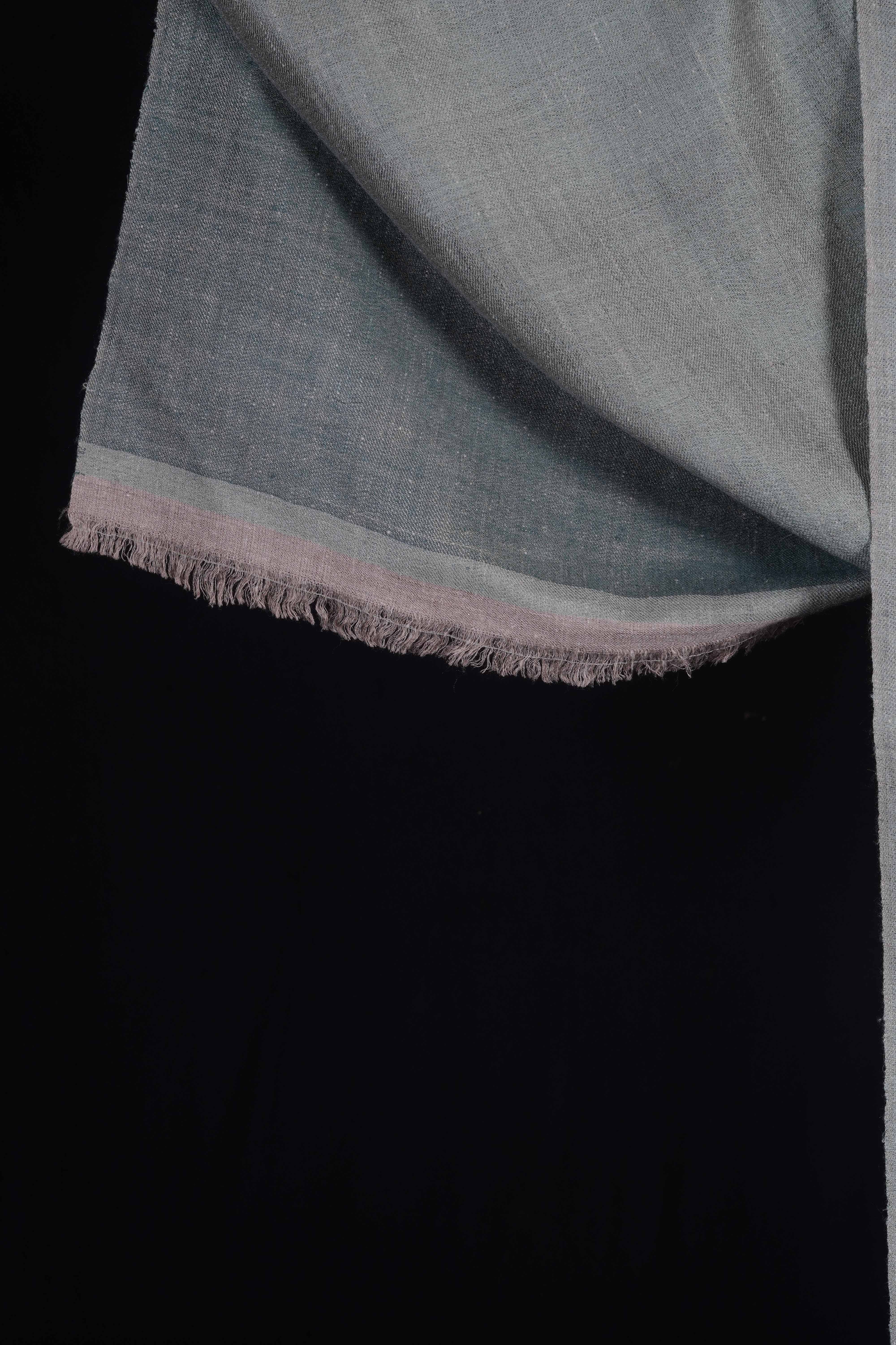 Reversible Emerald and Light Green Handwoven Cashmere Pashmina Shawl