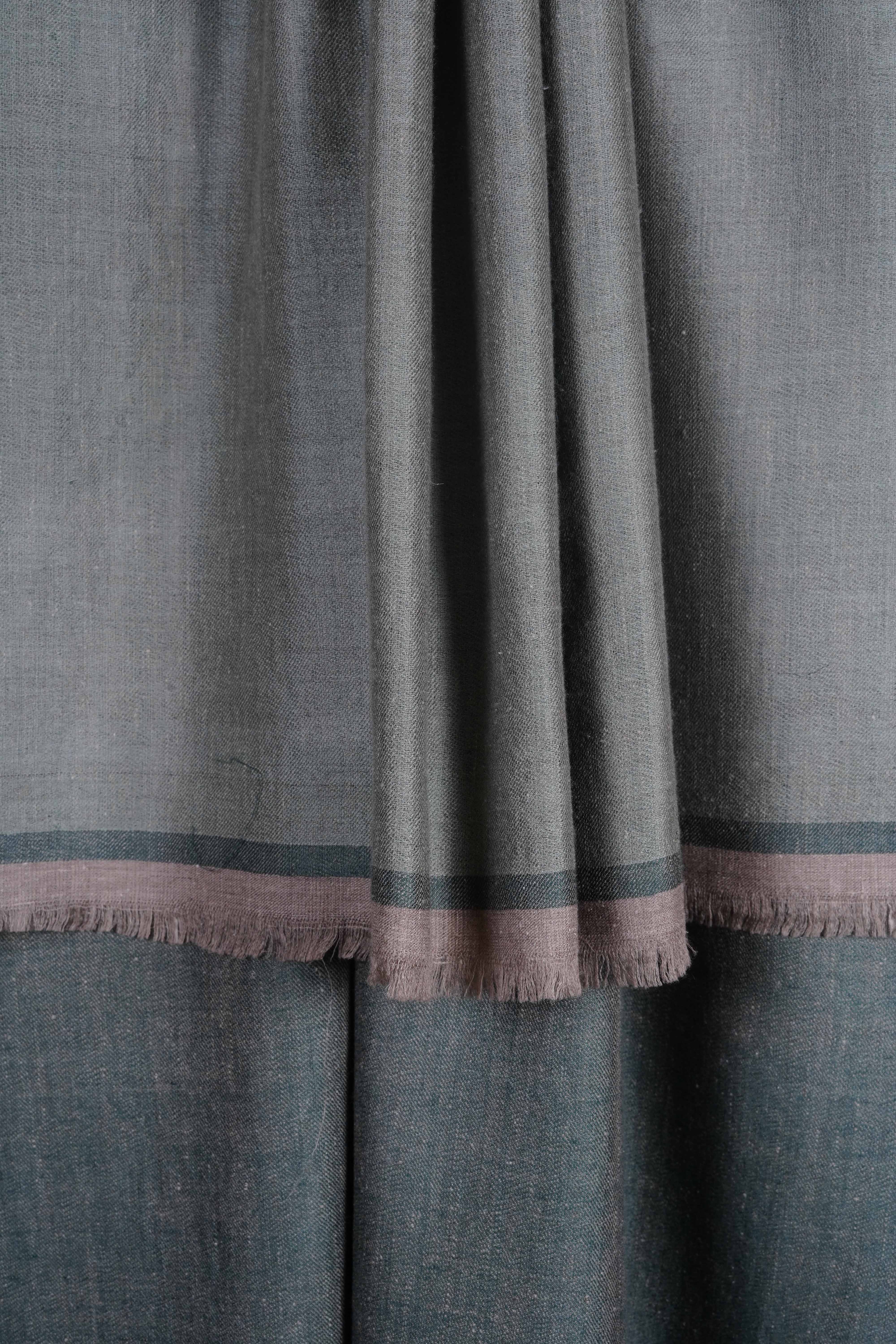 Reversible Emerald and Light Green Handwoven Cashmere Pashmina Shawl