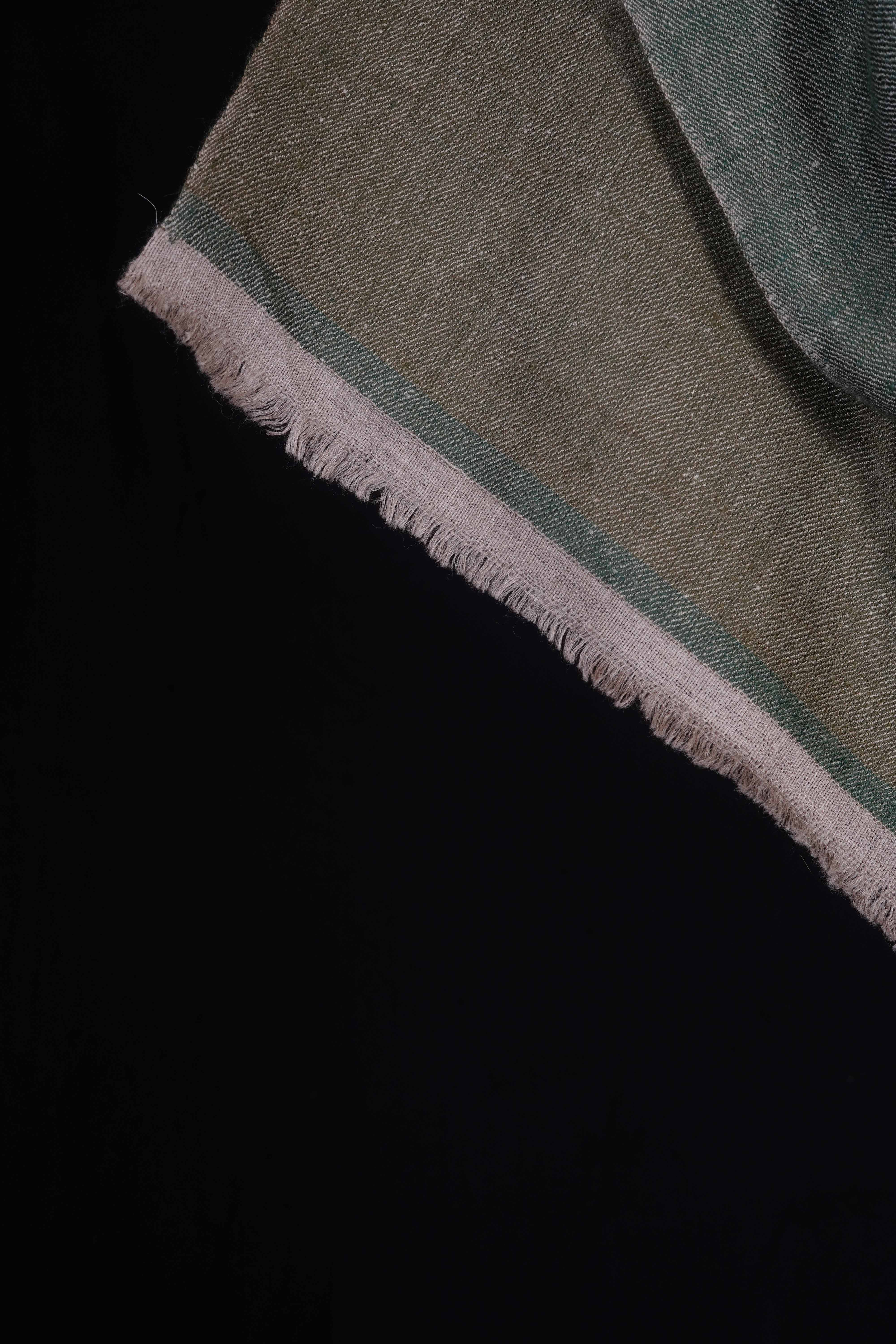 Reversible Dark and Olive Green Handwoven Cashmere Pashmina Shawl
