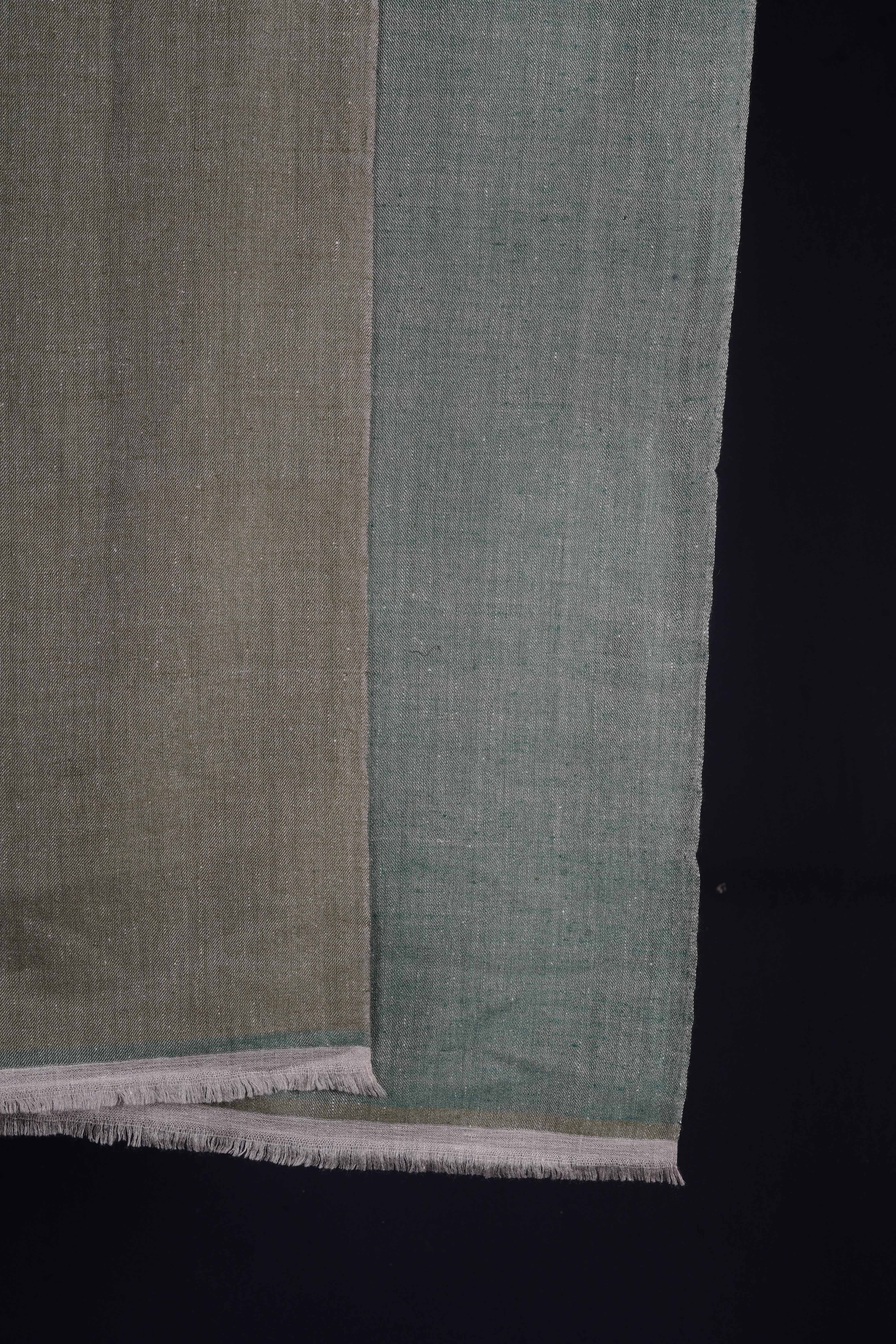 Reversible Dark and Olive Green Handwoven Cashmere Pashmina Shawl