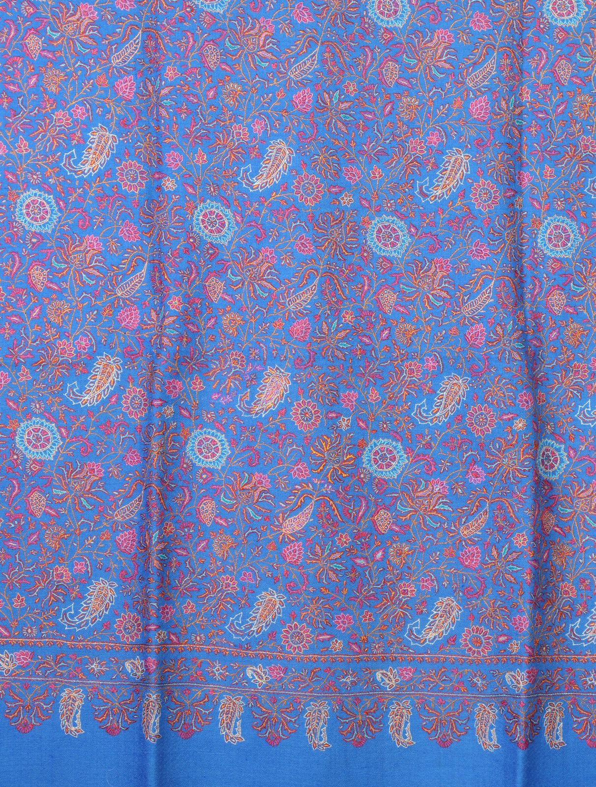 Blue Color Jamawar Embroidery Pashmina Shawl