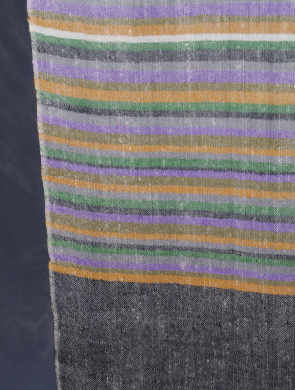 Black Border Striped handwoven Cashmere Pashmina Shawl