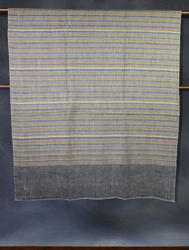 Black Border Striped handwoven Cashmere Pashmina Shawl