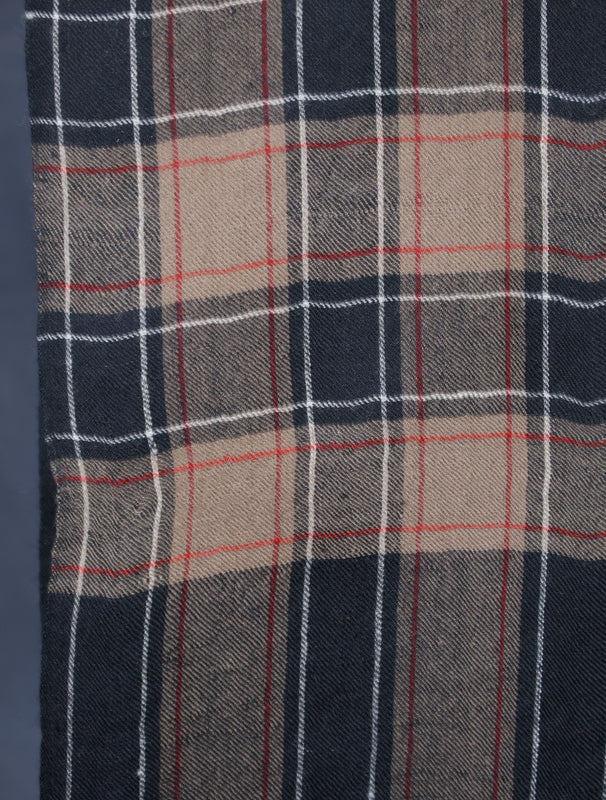 Black and Natural Checked handwoven Cashmere Pashmina Shawl