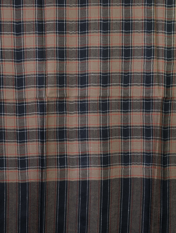 Black and Natural Checked handwoven Cashmere Pashmina Shawl
