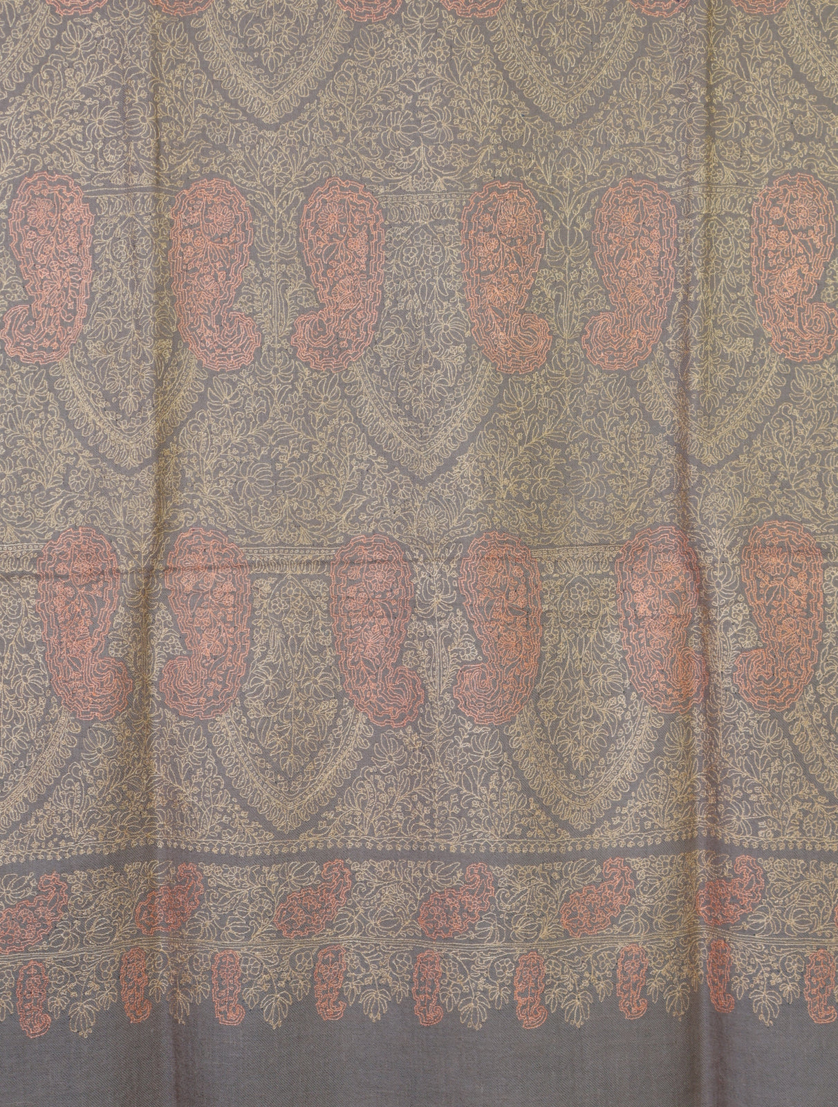 Beige Base Jamawar Embroidery Pashmina Shawl