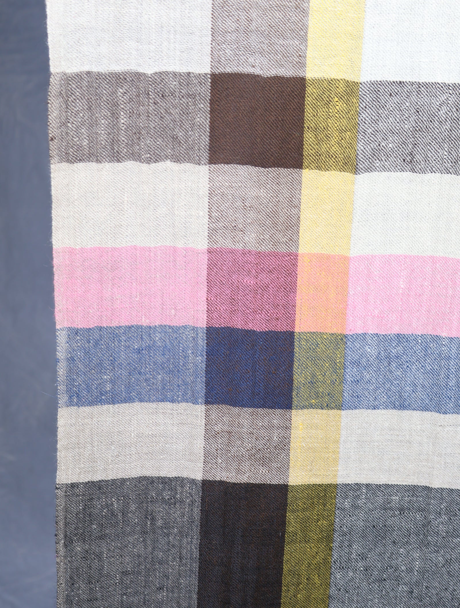 Multi Color With Black Border Checked handwoven Cashmere Pashmina Shawl