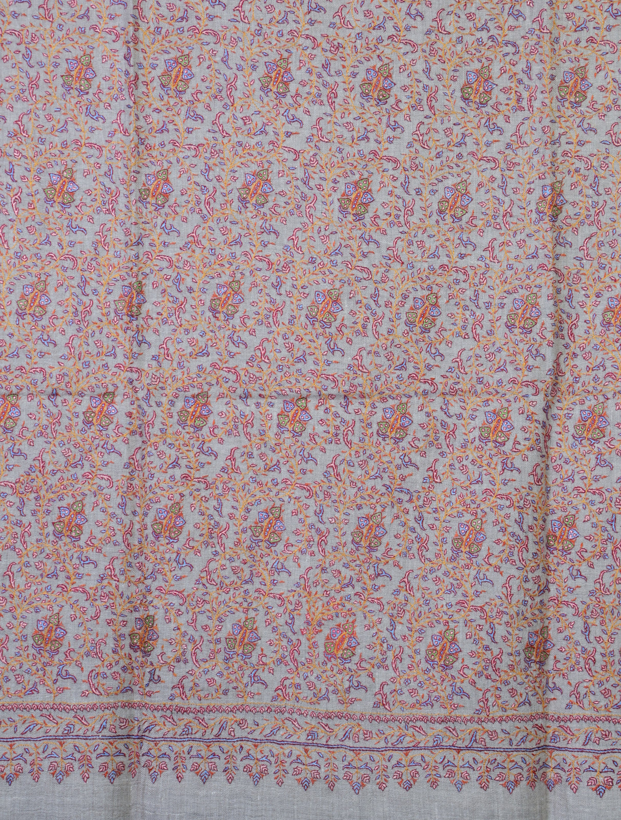 Natural Color Jamawar Embroidery Pashmina Shawl