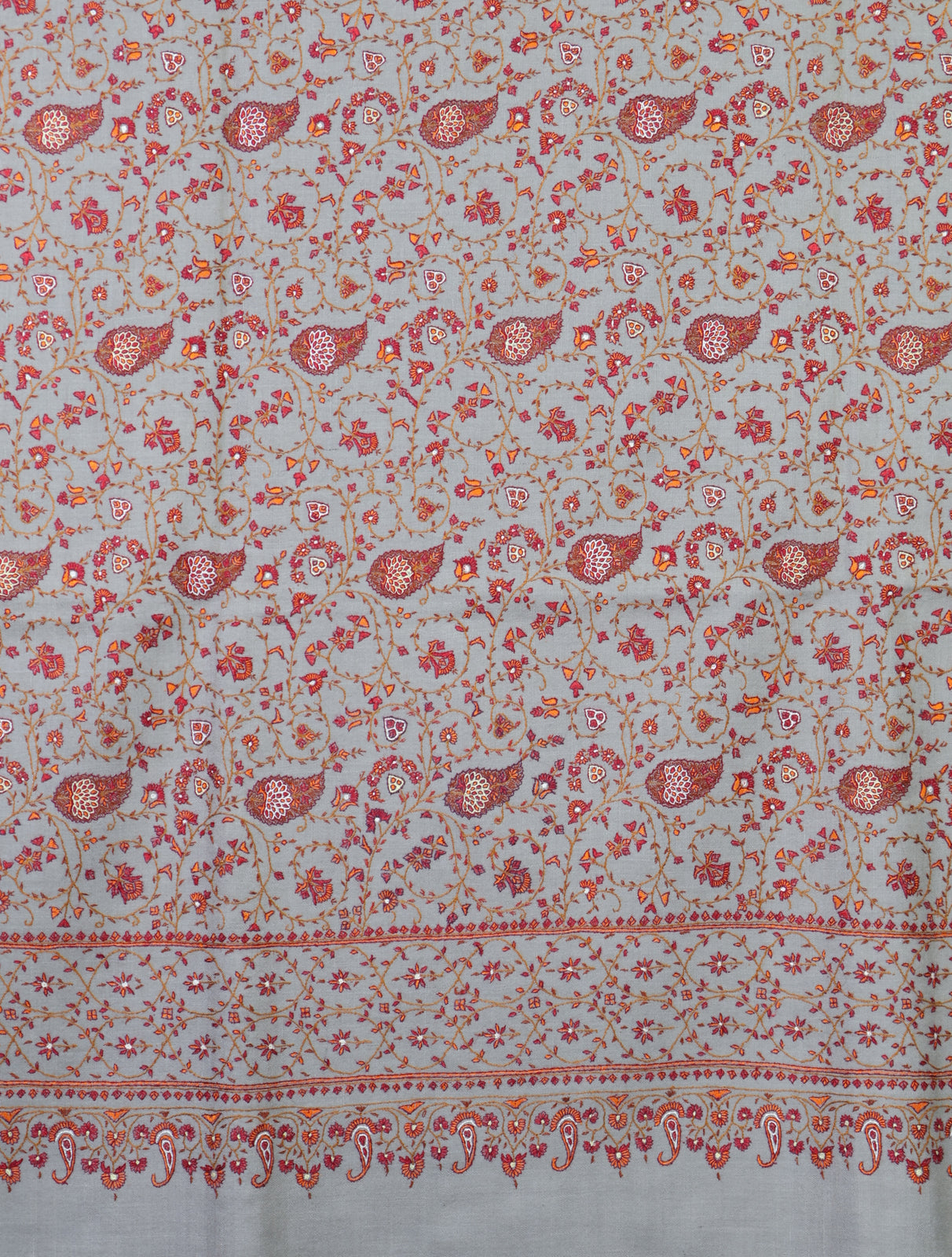 Natural Color Jamawar Embroidery Pashmina Shawl