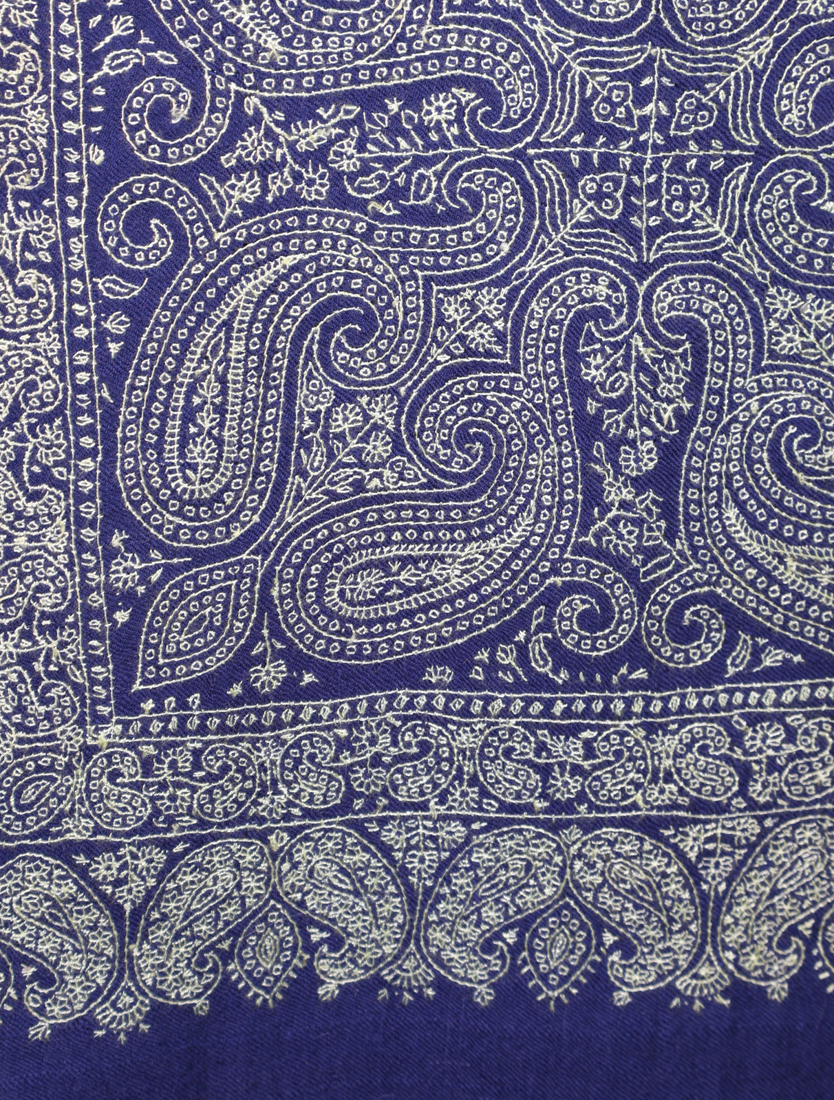 Blue Jamawar Embroidery Pashmina Shawl