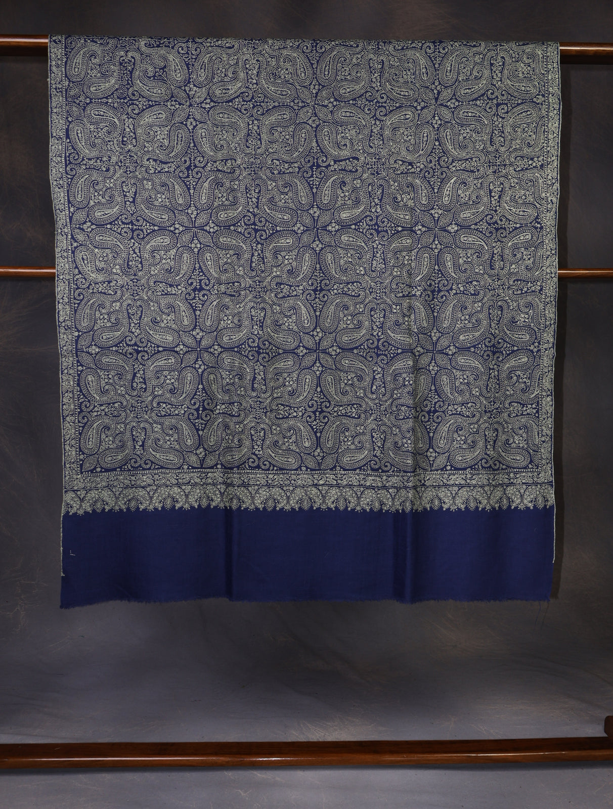 Blue Jamawar Embroidery Pashmina Shawl