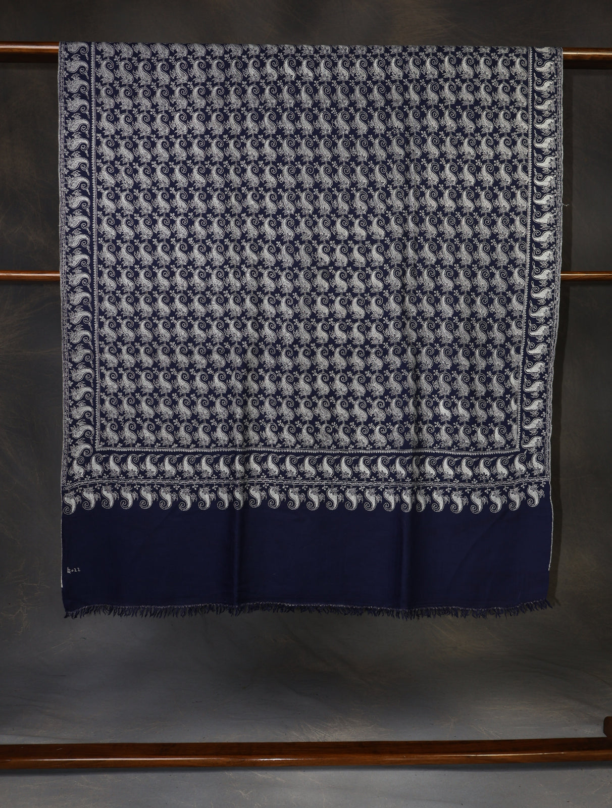 Blue Jamawar Embroidery Pashmina Shawl