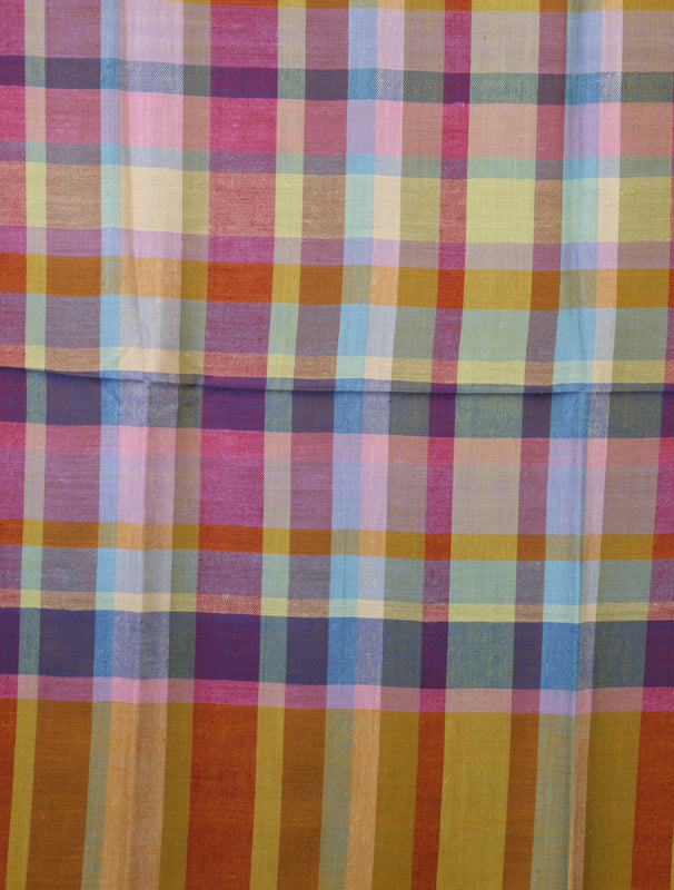 Multi Color Checked handwoven Cashmere Pashmina Shawl