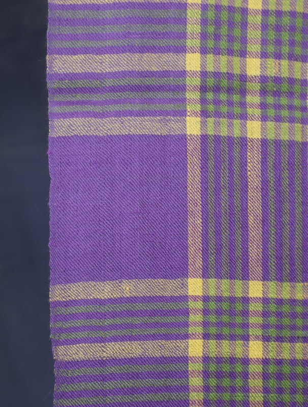 Purple Checked handwoven Cashmere Pashmina Shawl