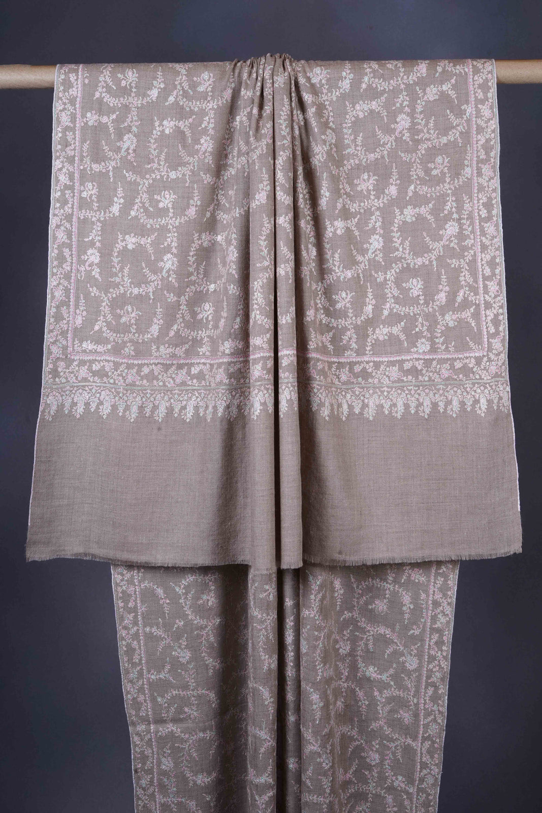 Natural Embroidery Pashmina Cashmere Shawl