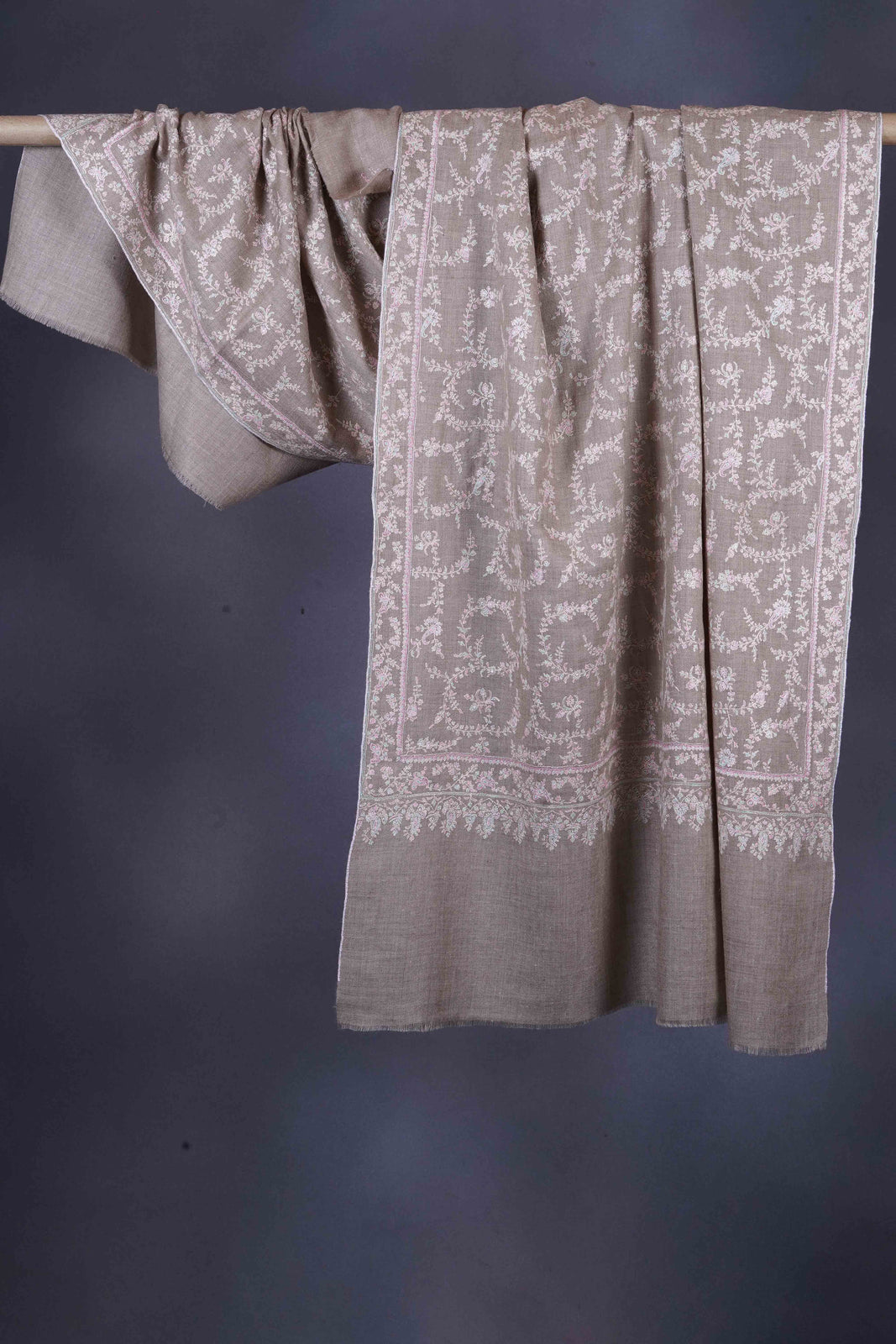 Natural Embroidery Pashmina Cashmere Shawl