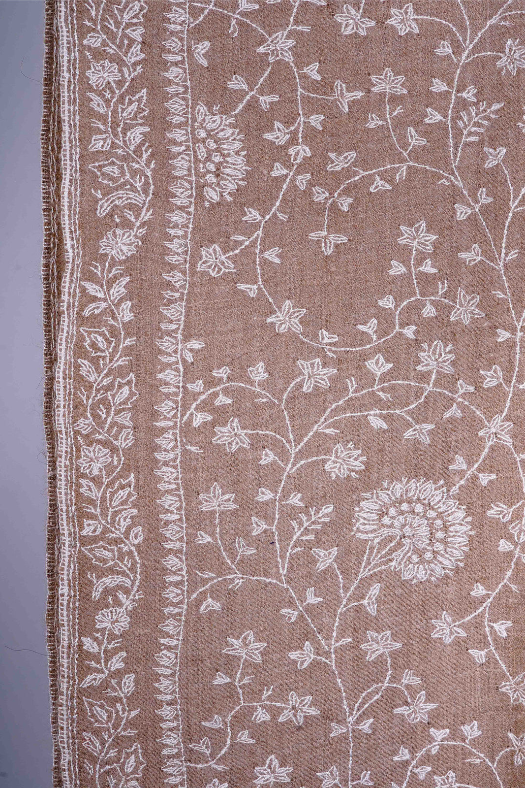 3 Yard Natural Base sozni Embroidery Pashmina Shawl