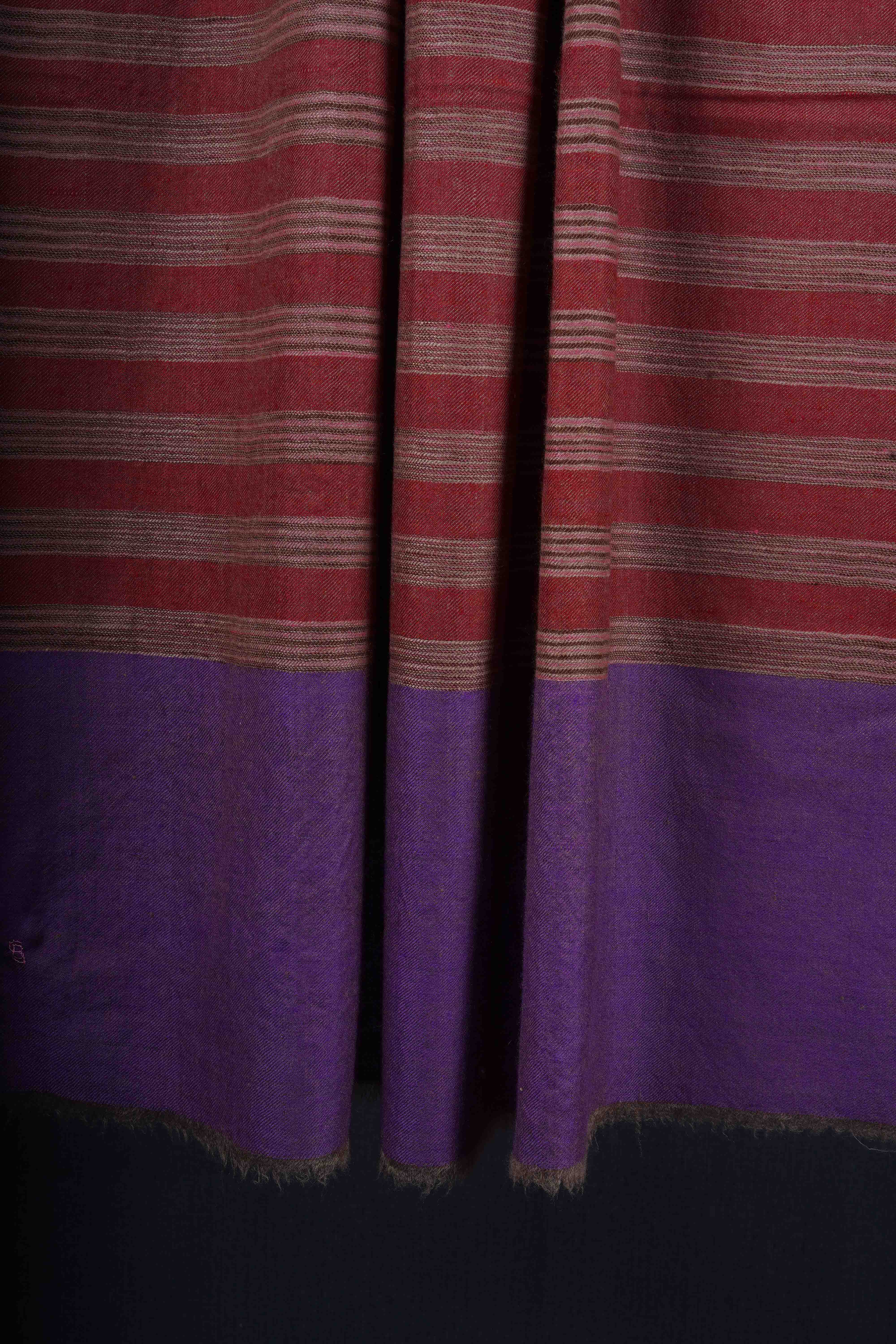 Maroon Base Multi Color Handwoven Cashmere Pashmina Shawl