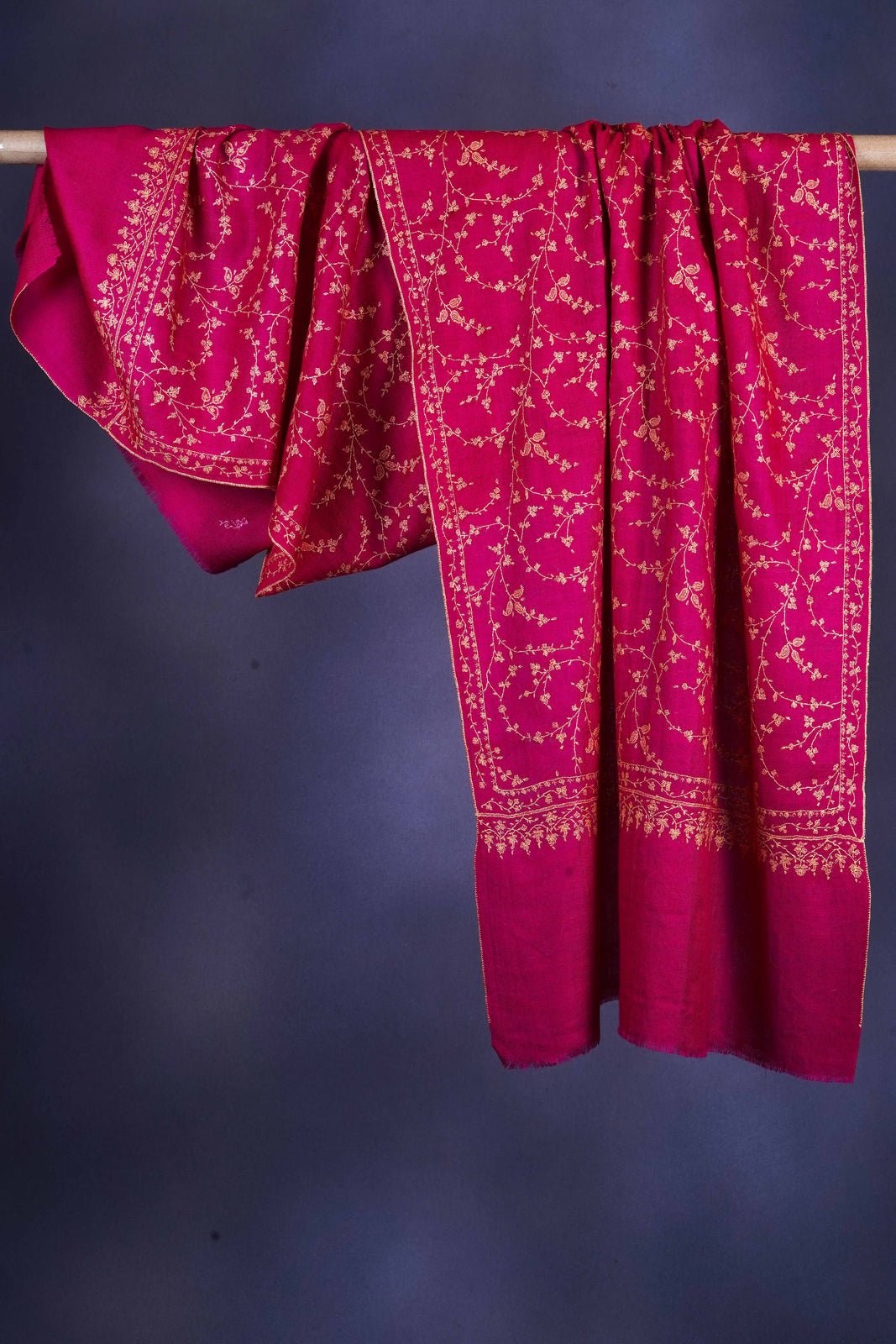 Pink Embroidery Cashmere Pashmina Scarf