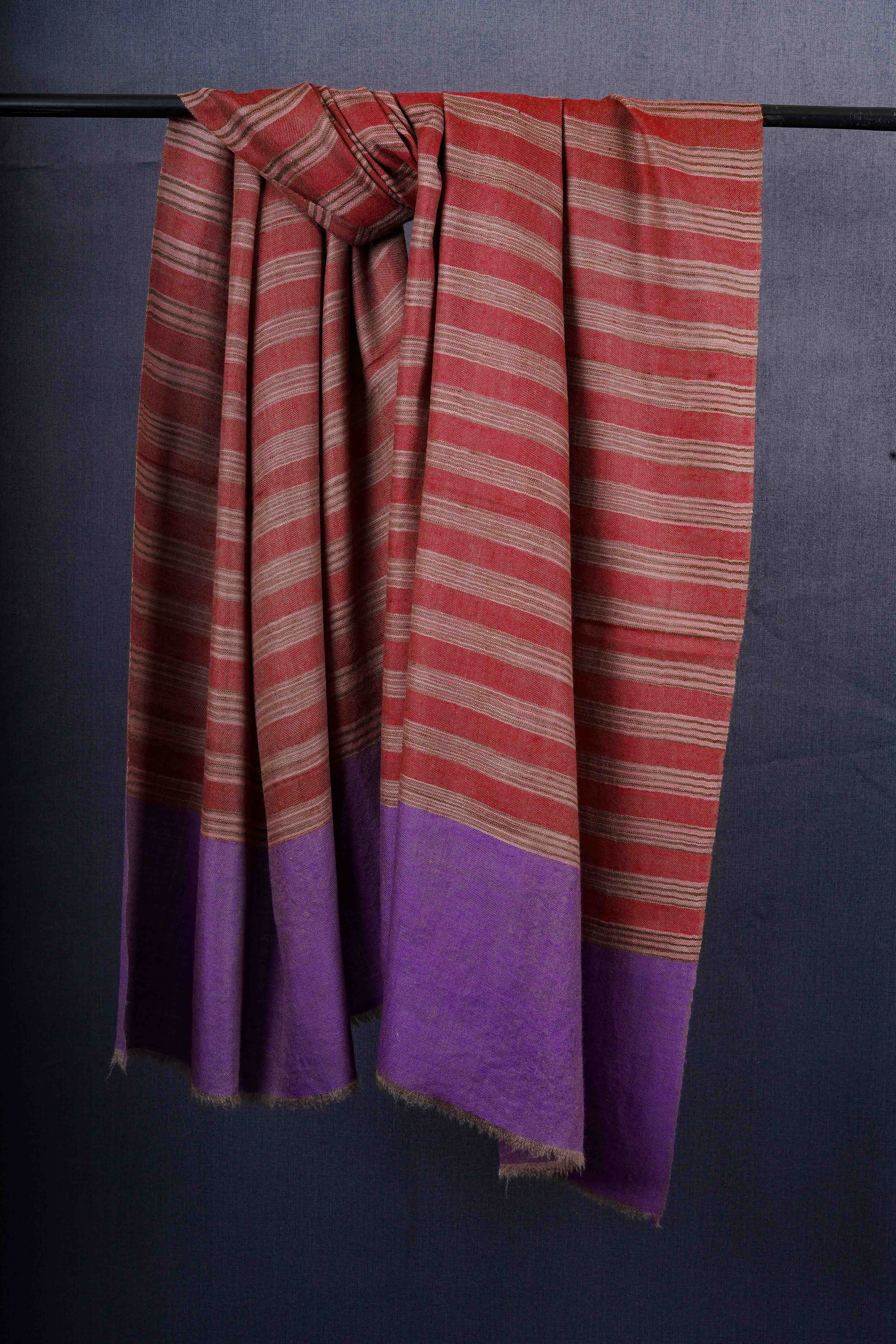 Maroon Base Multi Color Handwoven Cashmere Pashmina Shawl