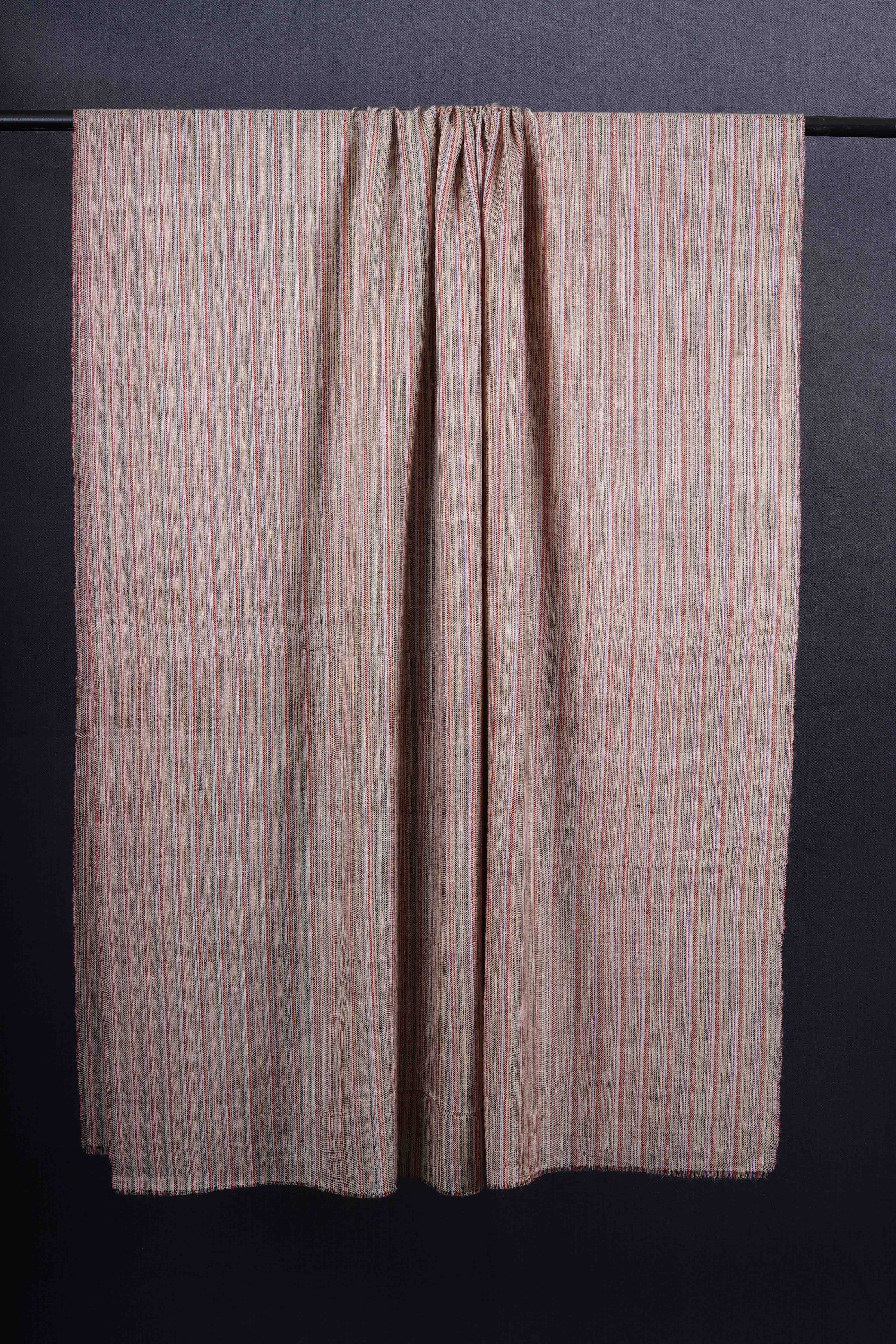 Natural Base Multi Color Handwoven Cashmere Pashmina Shawl