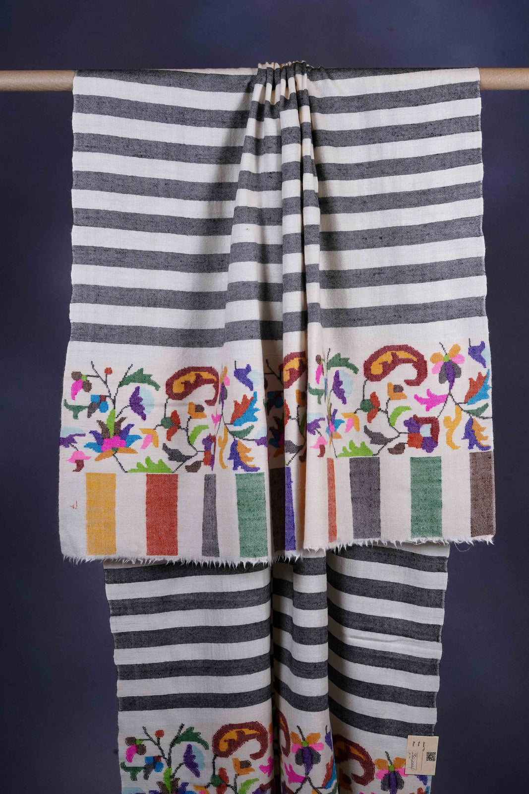 Striped Kani Pashmina Shawl