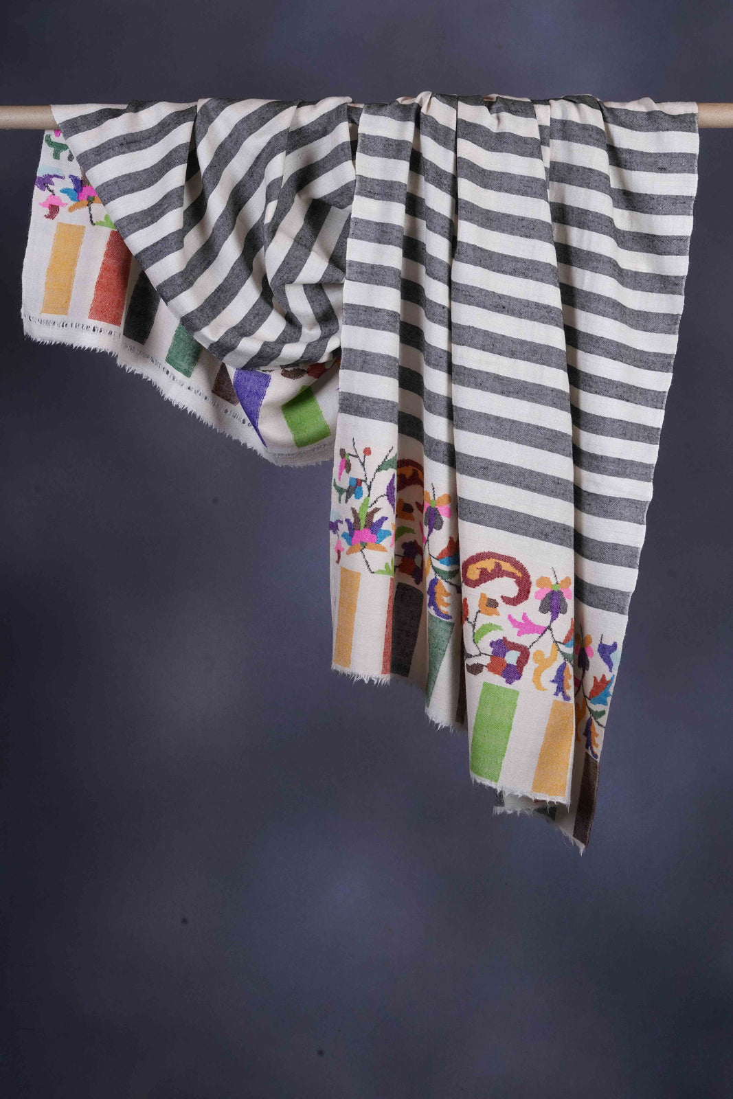 Striped Kani Pashmina Shawl