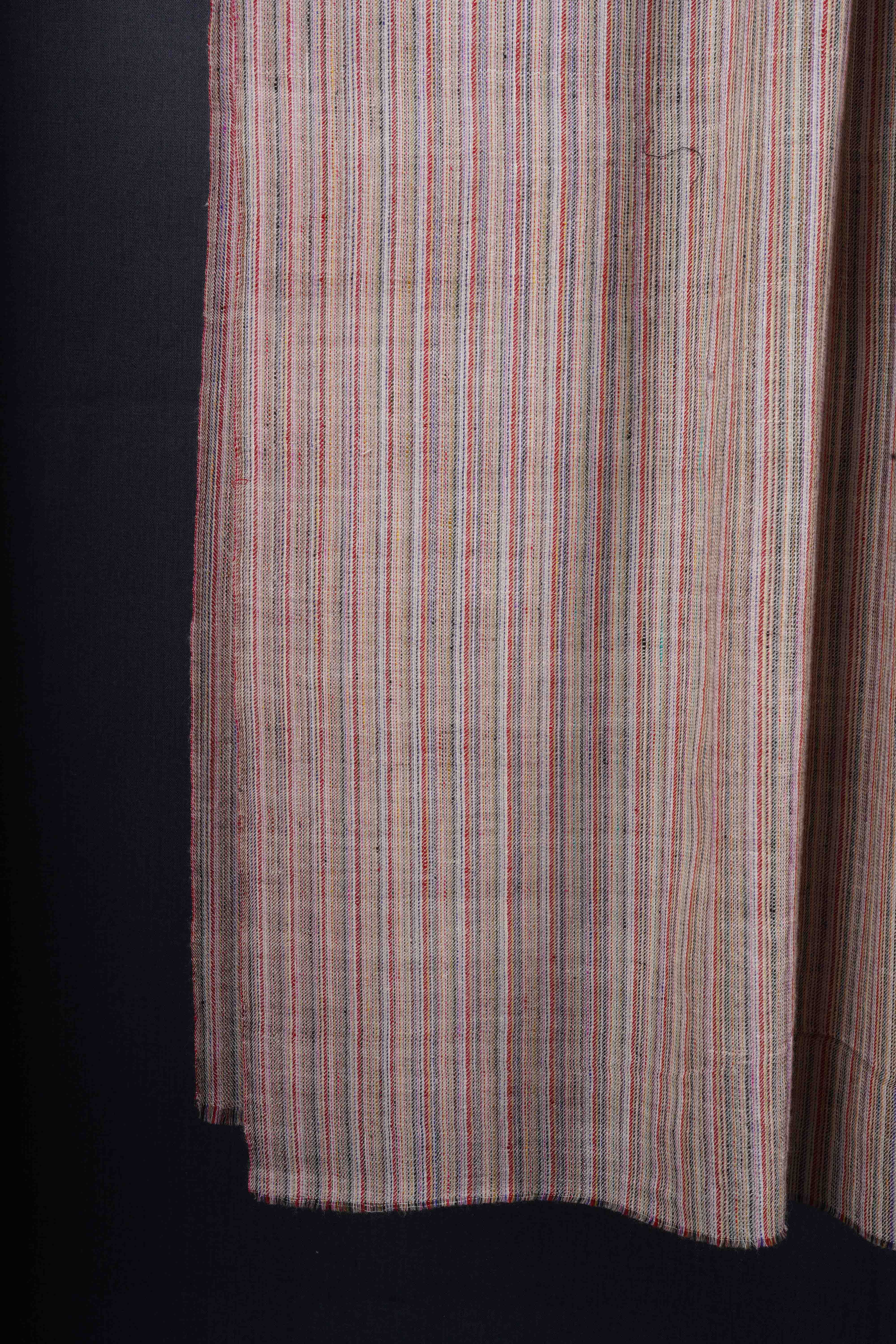 Natural Base Multi Color Handwoven Cashmere Pashmina Shawl