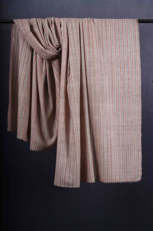 Natural Base Multi Color Handwoven Cashmere Pashmina Shawl