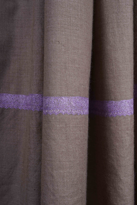 3 Yard Natural Base Periwinkle Embroidery Cashmere Pashmina Shawl