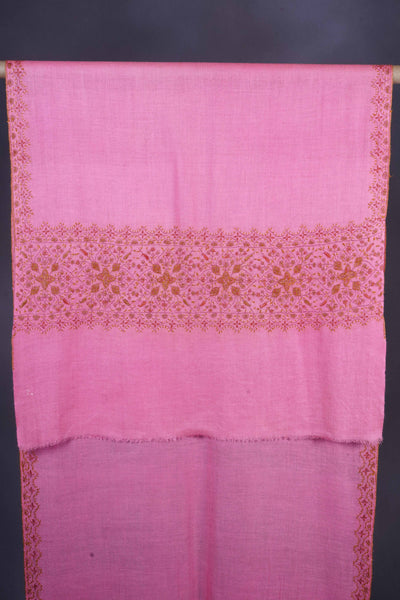 Pink Base Big Border Embroidery Cashmere Pashmina Shawl