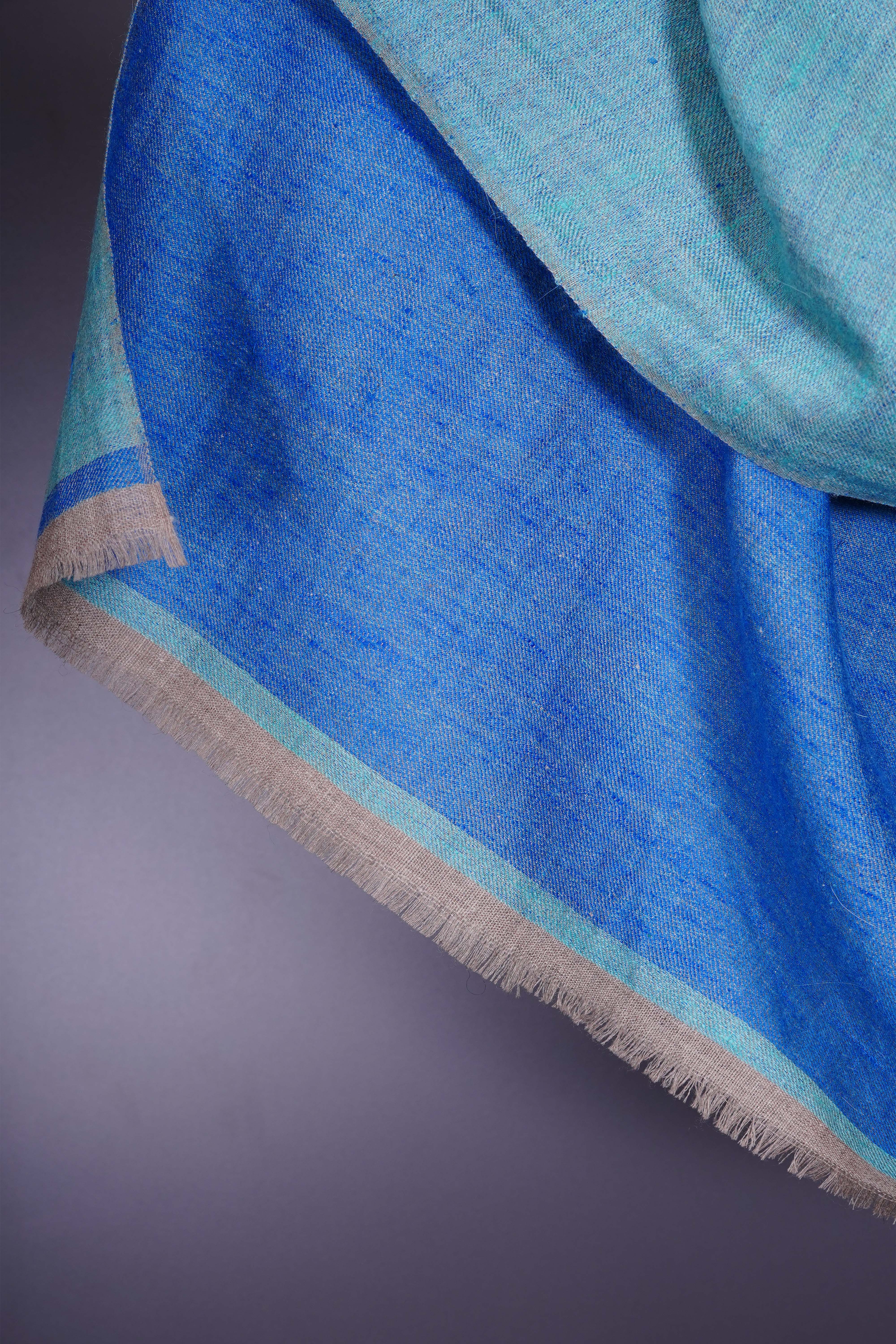 Reversible Turquoise & Blue Cashmere Pashmina Shawl