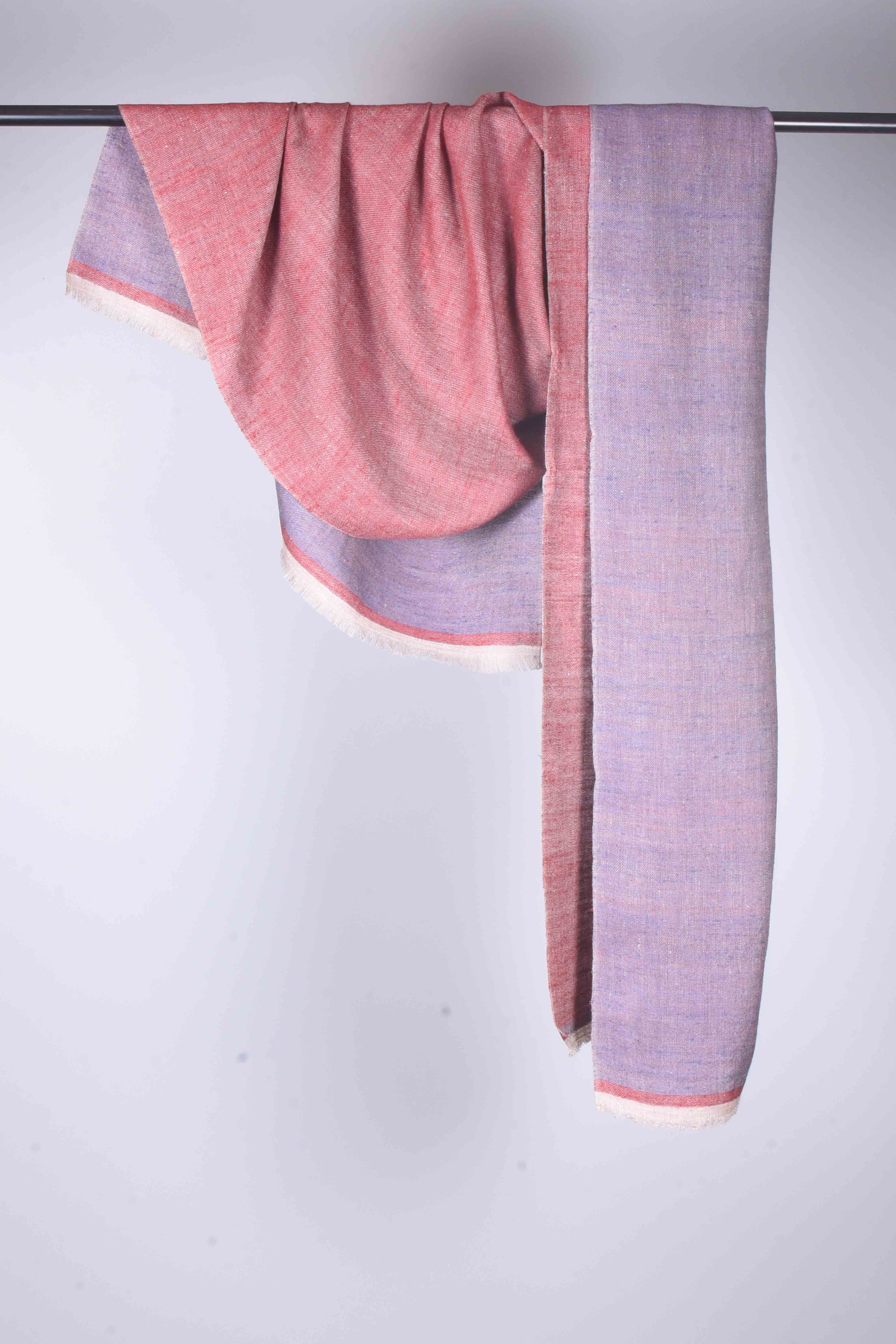 Reversible Pink & Blue Cashmere Pashmina Scarf