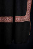 Black Base Big Orange Border Embroidery Cashmere Pashmina Shawl