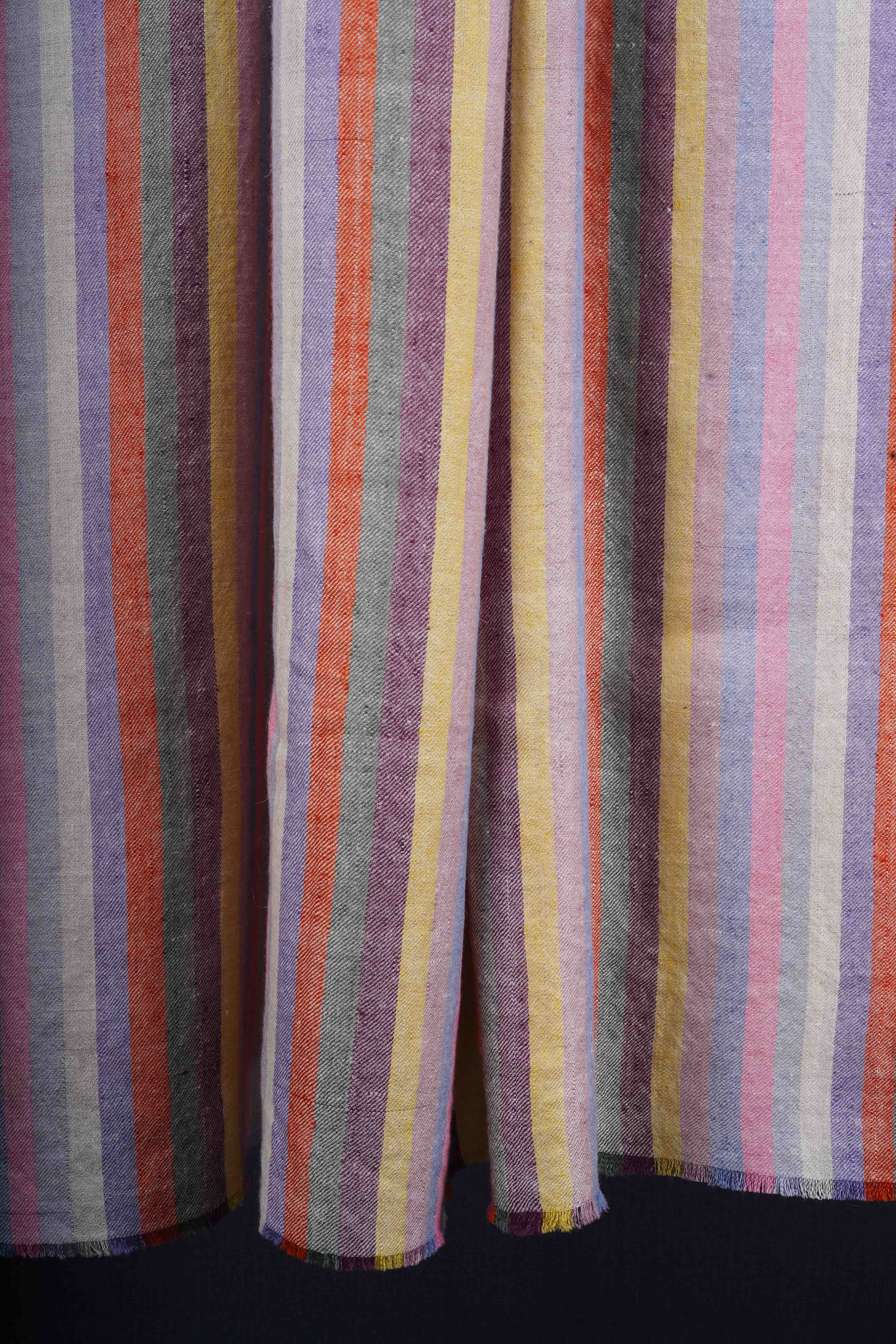 Multi Color Striped Handwoven Cashmere Pashmina Shawl